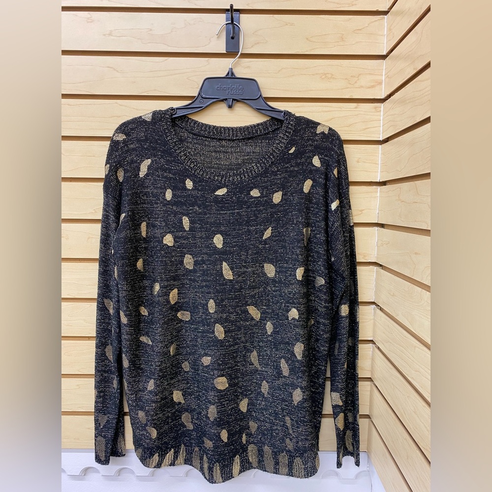 Long Sleeve Black and Golden Sweatshirt